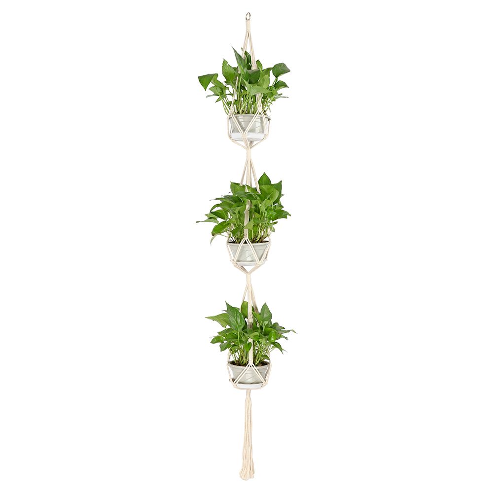 Planter Flower Pot Hanging Rope Basket for Indoor