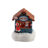 Xmas House Ornament Resin Xmas Scene House Miniature Decorative Small House Buildings for Home Collection Decor