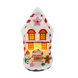 Light Up Xmas Village House Xmas Scene Winter House Collectible Building for Holiday Decor Ornament Red Snowman Cabin
