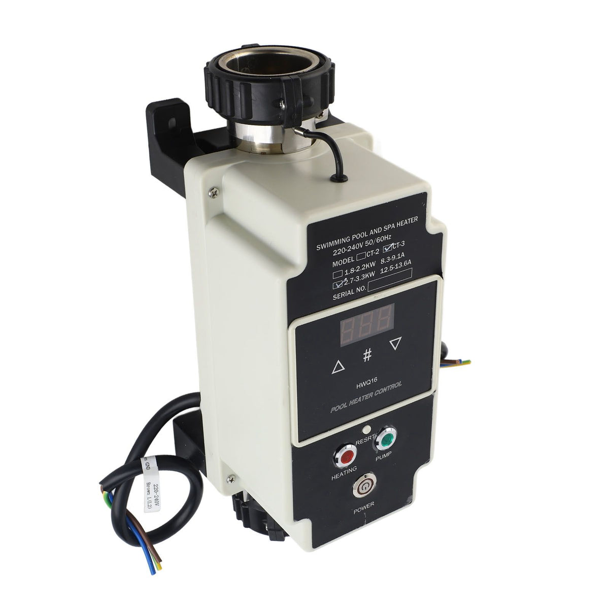 2.7 to 3.3KW Pool Heater Electric Swimming Pool Water Heater Hot Tub Thermostat with Digital Display for Hot Tub Spa Bathtub 220 to 240V