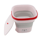 10.5L Small Washing Machine Fully Automatic Blue Lighting Deep Cleaning Foldable Washer for Apartment Dormitory Hotel 100‑240V Pink EU Plug