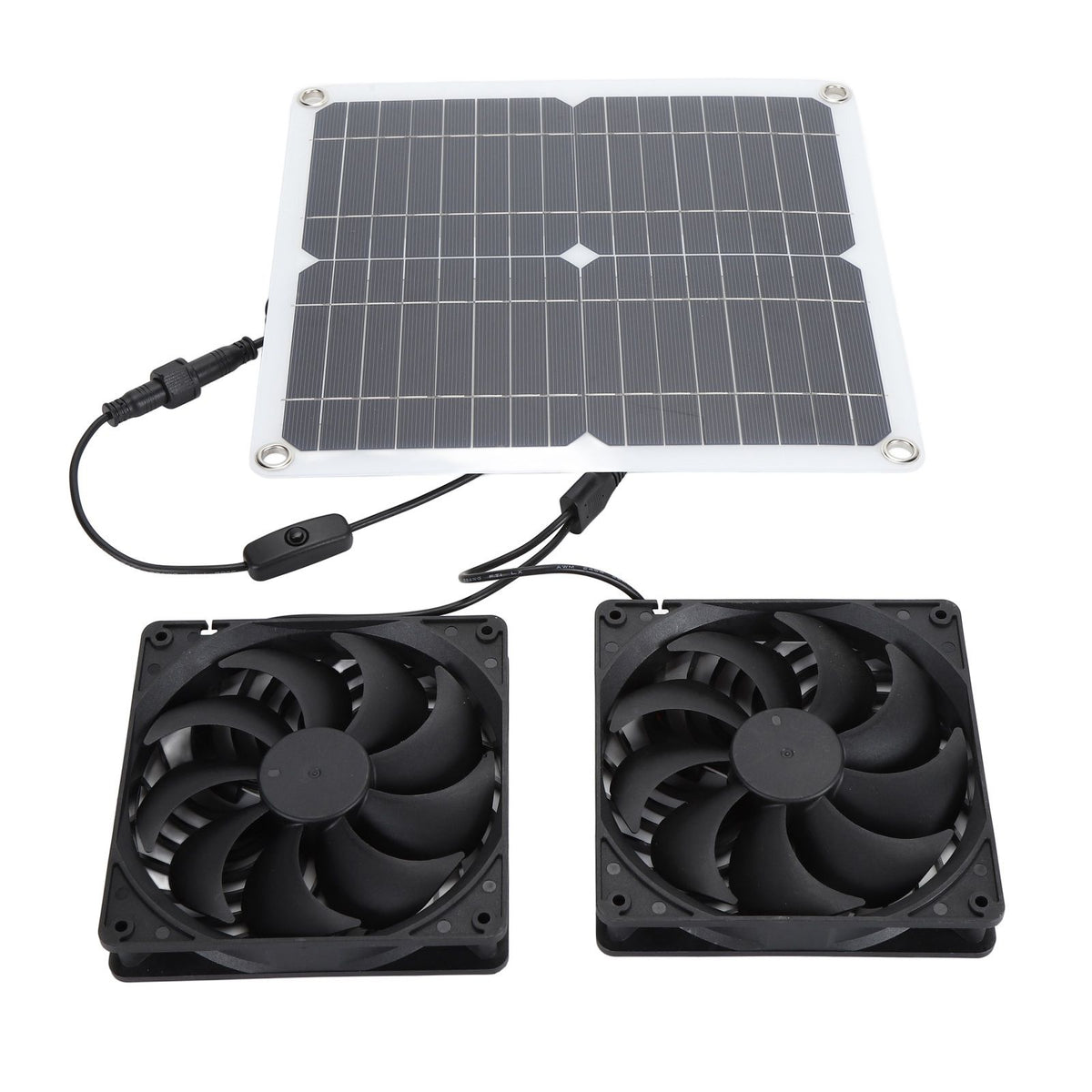 12W 18V Solar Panel Fan Kit Solar Exhaust Fan Up to 3000 RPM IP65 Waterproof for Outside Small Chicken Coops Greenhouses Sheds Pet Houses