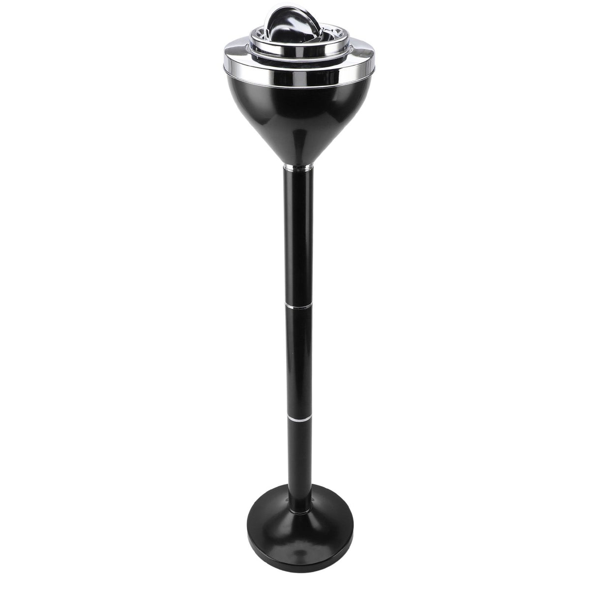 Standing Ashtray Iron Creative Self Cleaning Detachable Floor Standing Ash Tray with Lid for Restaurant KTV Bar Hotel Black
