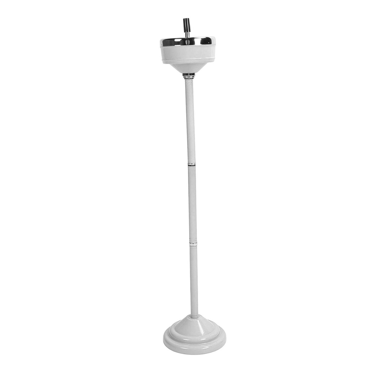 Floor Ashtray Self Cleaning Detachable Adjustable Height Standing Ash Tray with Lid for Restaurant KTV Patio Living Room White