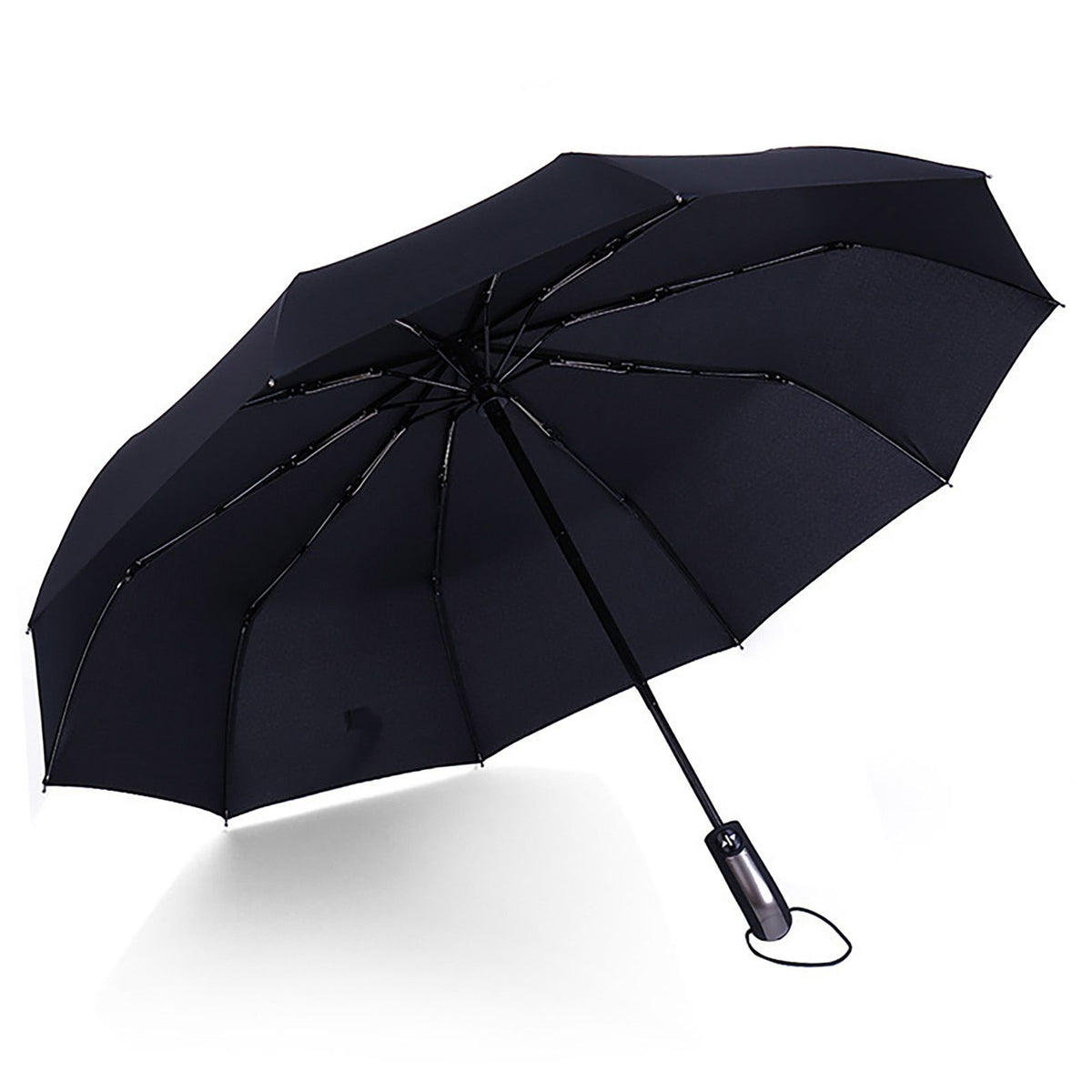 Automatic Umbrella 10 Ribs 1 Button Open Windproof Foldable Umbrella with Anti Slip Handle