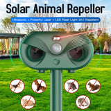 Solar Ultrasonic Animal Repellent Motion Activated LED Flash Light Cat Dog Deterrent Waterproof Animal Repeller Protect Farm for Dog / Cat / Bird / Rabbit / Raccoon