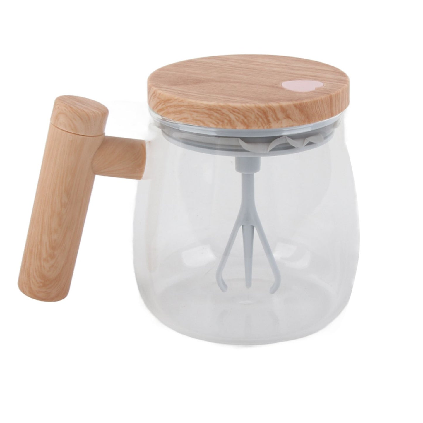 Automatic Stirring Coffee Mug with Transparent Lid Beige White 350ml 400mAh IPX6 Type C Touch Switch Electric Mixing Cup for Coffee Milk