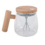 Automatic Stirring Coffee Mug with Transparent Lid Beige White 350ml 400mAh IPX6 Type C Touch Switch Electric Mixing Cup for Coffee Milk