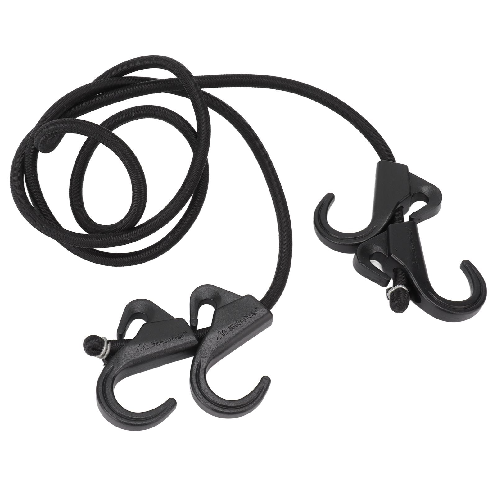 Camping Rope Strap UV Resistant POM Material Black Hooks Function Bungee Cords for Luggage Bundling