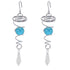 2Pcs Gazing Ball Spiral Tail Wind Spinner Stabilizer Stainless Steel Spiral Wind Chimes for Outside Lake Blue
