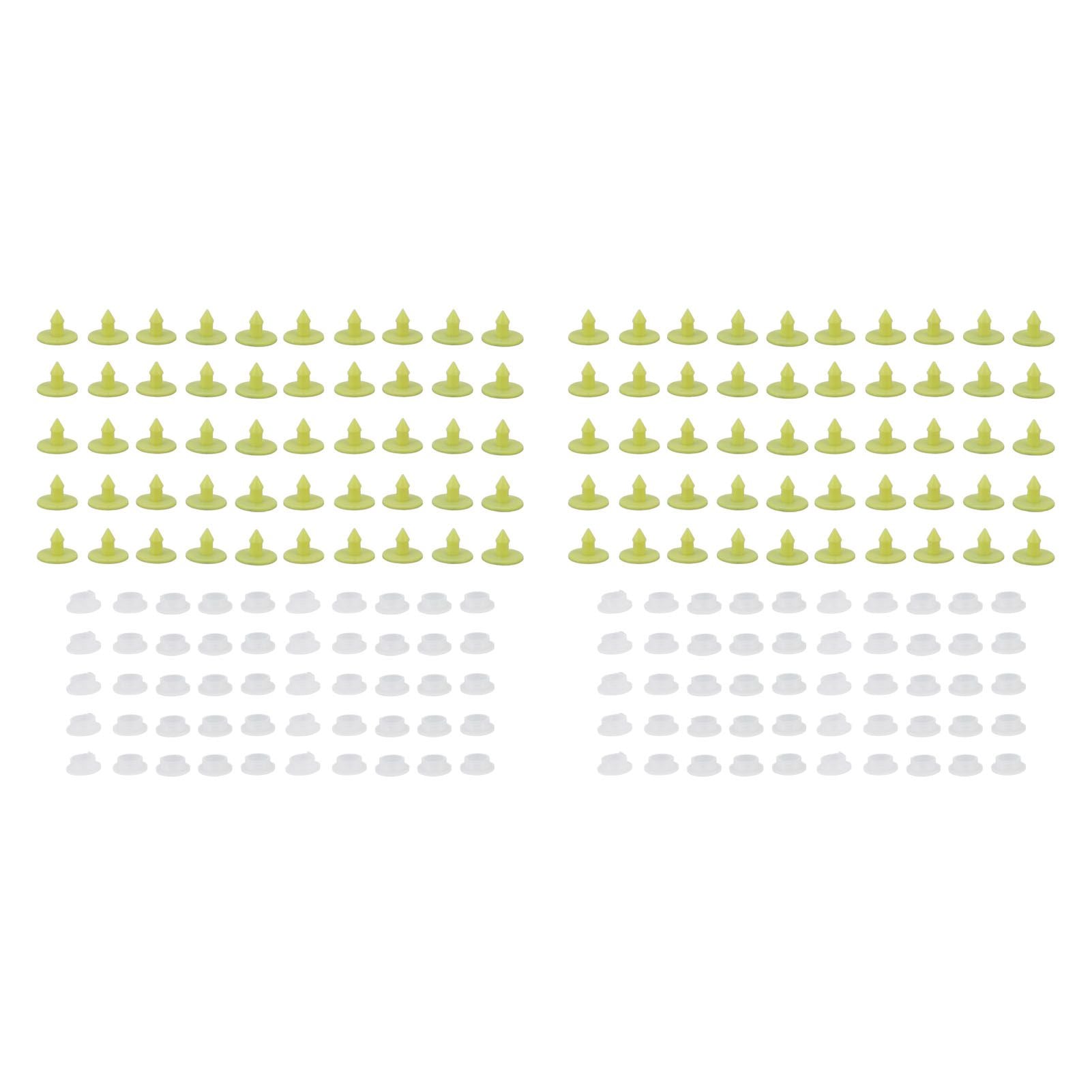 100PCS Livestock Ear Tag Bright Yellow PP Fadeless Reusable Universal Animal Ear Tag for Rabbit