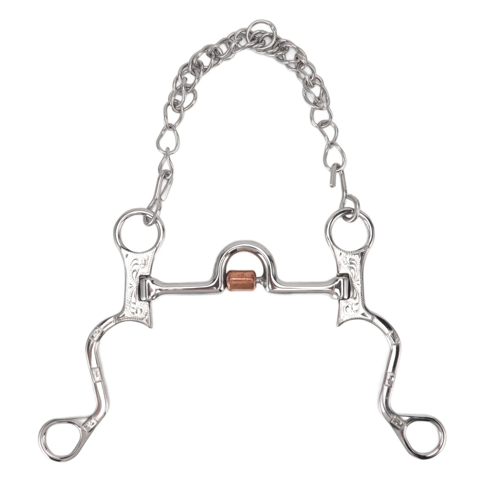 120mm Horse Mouth Snaffle with Chain Stainless Steel Horse Bit for Equestrian Training Equipment