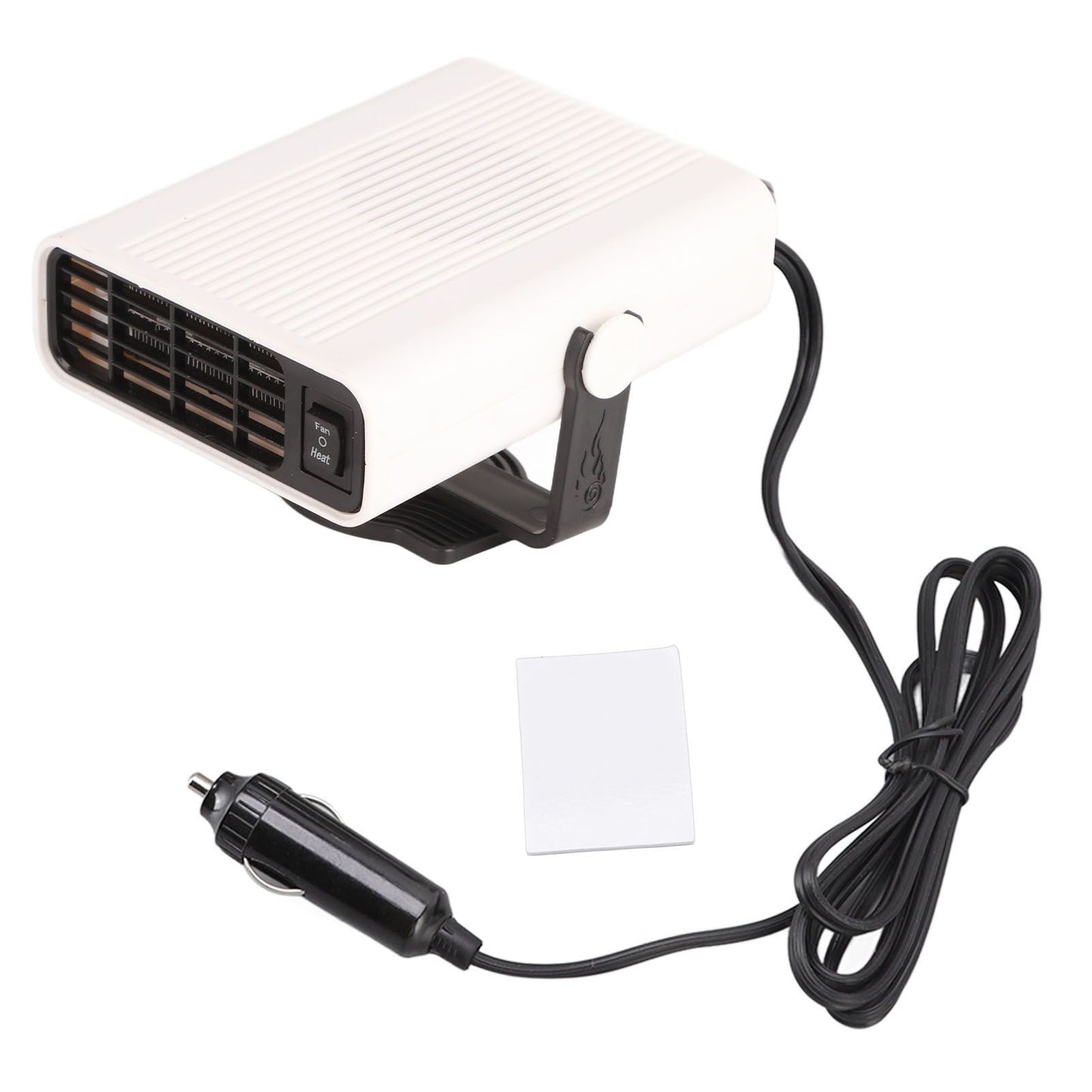 Car Heater 360 Degree Rotating Quick Heating Portable Cigarette Lighter Defogger Defroster for Truck 24V White