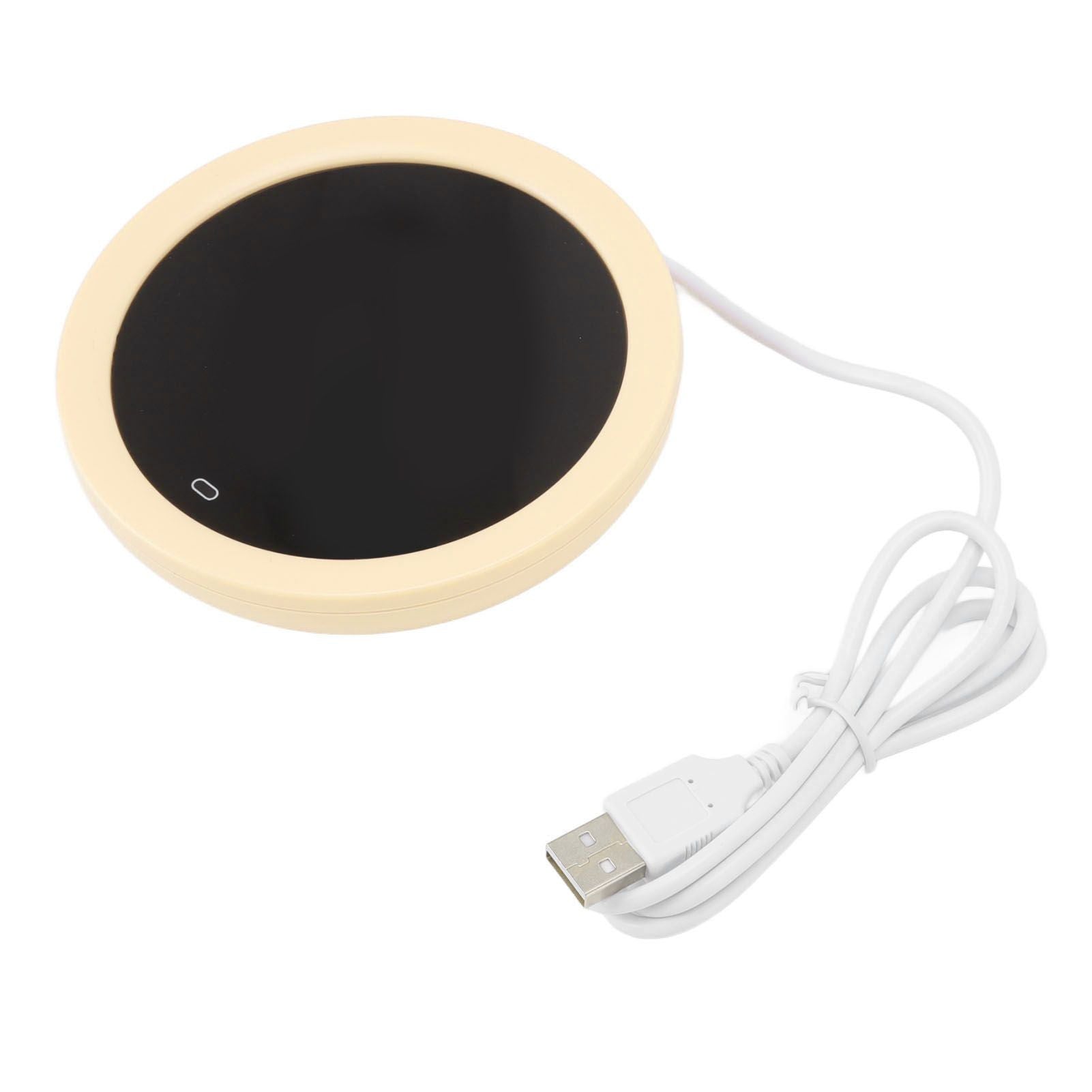 USB Coffee Mug Warmer Electric Gravity Switch 55 Celsius Degree Milk Heating Plate for Office Yellow