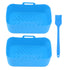 2pcs Fryer Silicone Basket Nonstick High Temperature Resistanc Fryer Liner with Brush for Ninja DZ201 Foodi 8QT Blue