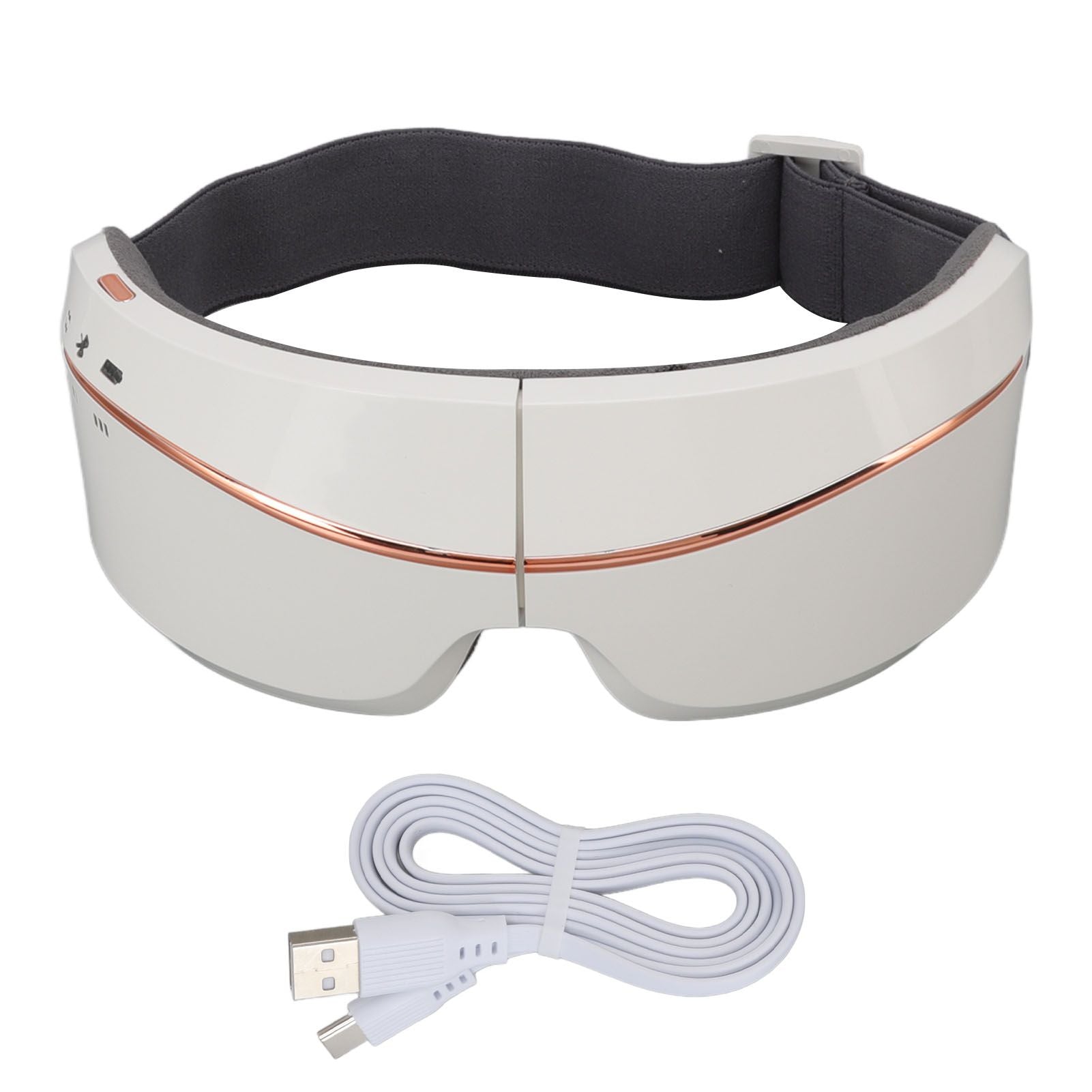 Eye Massager Smart Bluetooth Heating Vibration USB Charging Eye Massage Machine for Home Dorm White