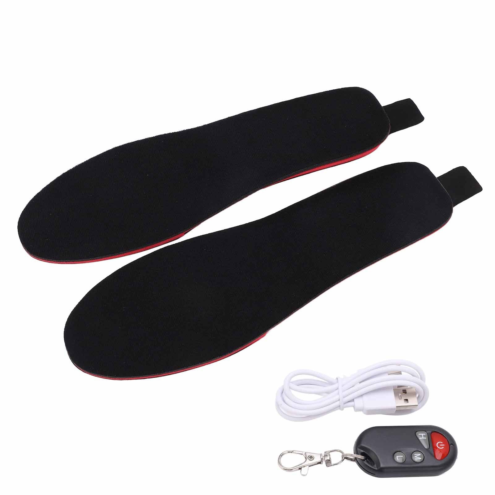 Heated Insoles DIY Cuttable Smart Remote Control USB Rechargeable Electric Heating Insoles for Men Women Outdoor Size 41‑45