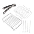 Fryer Rack Stainless Steel Skewer Rack Fryer Steaming Rack with Anti Scalding Clip Skewer for NINJA FOOD 8QT