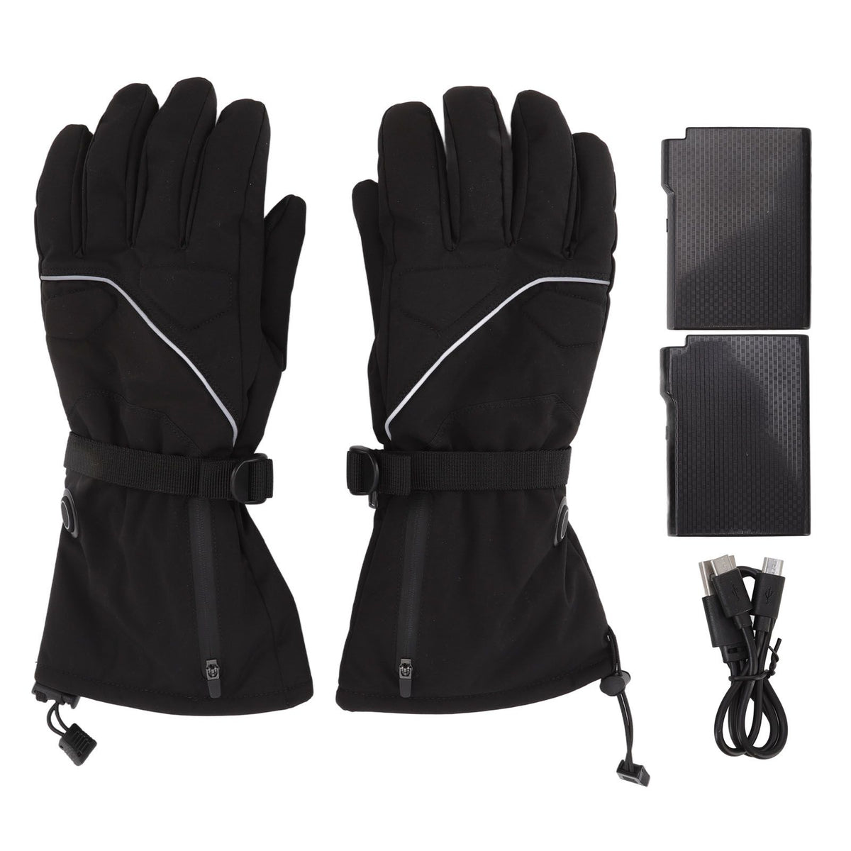Electric Heated Gloves Battery Powered Heating Thermal Gloves Rechargeable Winter Warm Skiing Gloves for Men Women L