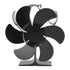 6 Blades Heat Powered Stove Fan High Temperature Resistance Self Starting Wood Burning Stove Fireplace Fan Black Diameter 152mm