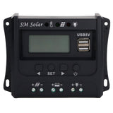 Solar Panel Controller 3 Stage PWM Charging Intelligent Microcontroller ABS Aluminum Plate 12V 24V Solar Charge Controller SEC10(10A)