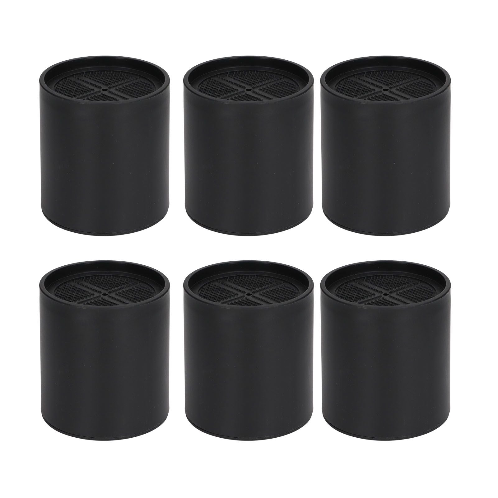 6PCS Furniture Leg Extender Plastic Round 4in Rise Black Furniture Risers for Home Office Sofa