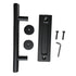 Sliding Barn Door Handle Carbon Steel 4.8mm Thick Double Sided Barn Door Push Pull Handle Black Round Handle