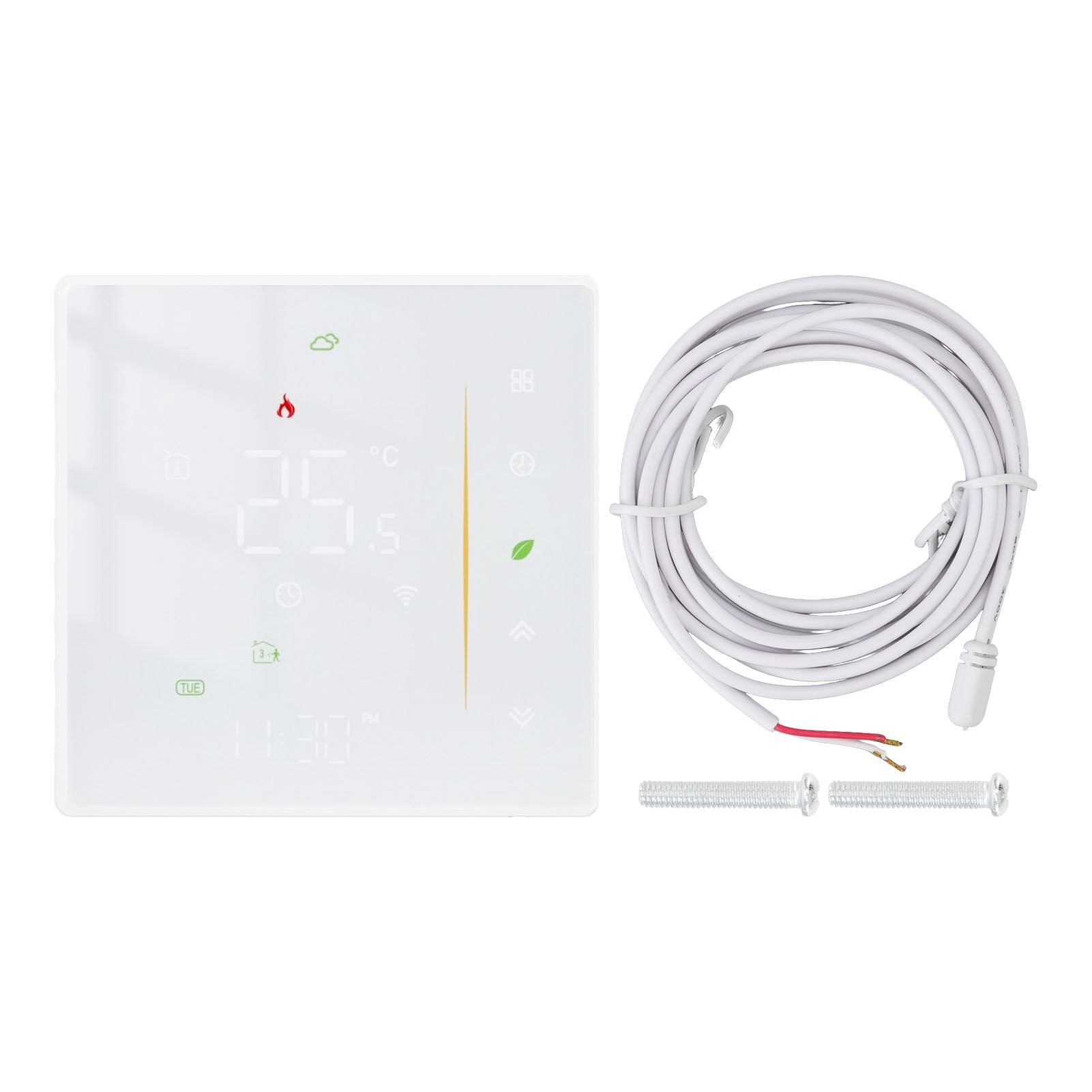 Household Smart Thermostat Programmable App Voice Control Electric Floor Heating Temperature Controller for ZigBee AC 95‑240V White