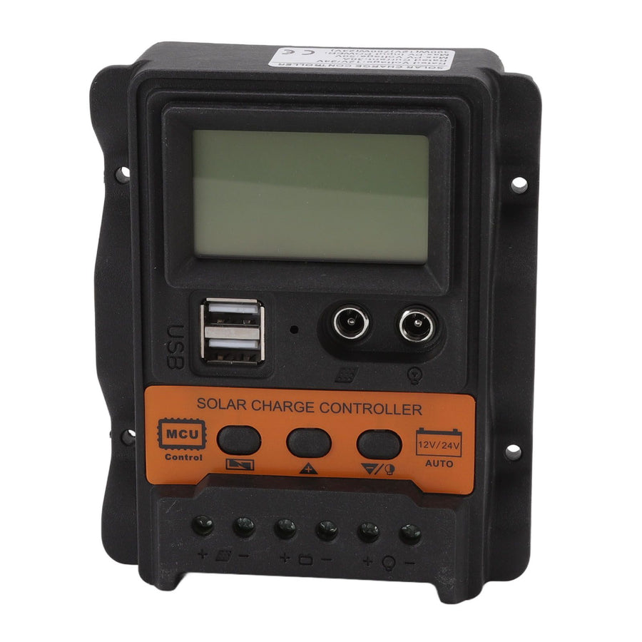 12V 24V Dual USB Solar Charge Controller PWM Photovoltaic Solar Panel Charge Regulator with LCD Display 30A