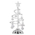 LED Christmas Tree Lamp Small Crystal Decorative Iron Tree Night Light Ornament for Gift Silver White Light