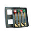 4PCS Christmas Spoon Fork Set Stainless Steel Santa Christmas Tree Shaped Decor Tableware for Home Dinner with Green Box