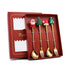 4PCS Christmas Spoon Fork Set Stainless Steel Santa Christmas Tree Shaped Decor Tableware for Home Dinner with Red Box