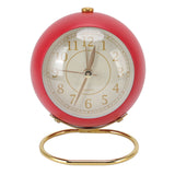 Retro Alarm Clock Silent Decorative Round Ring Base Small Quartz Alarm Clock with Ambient Night Light for Bedroom