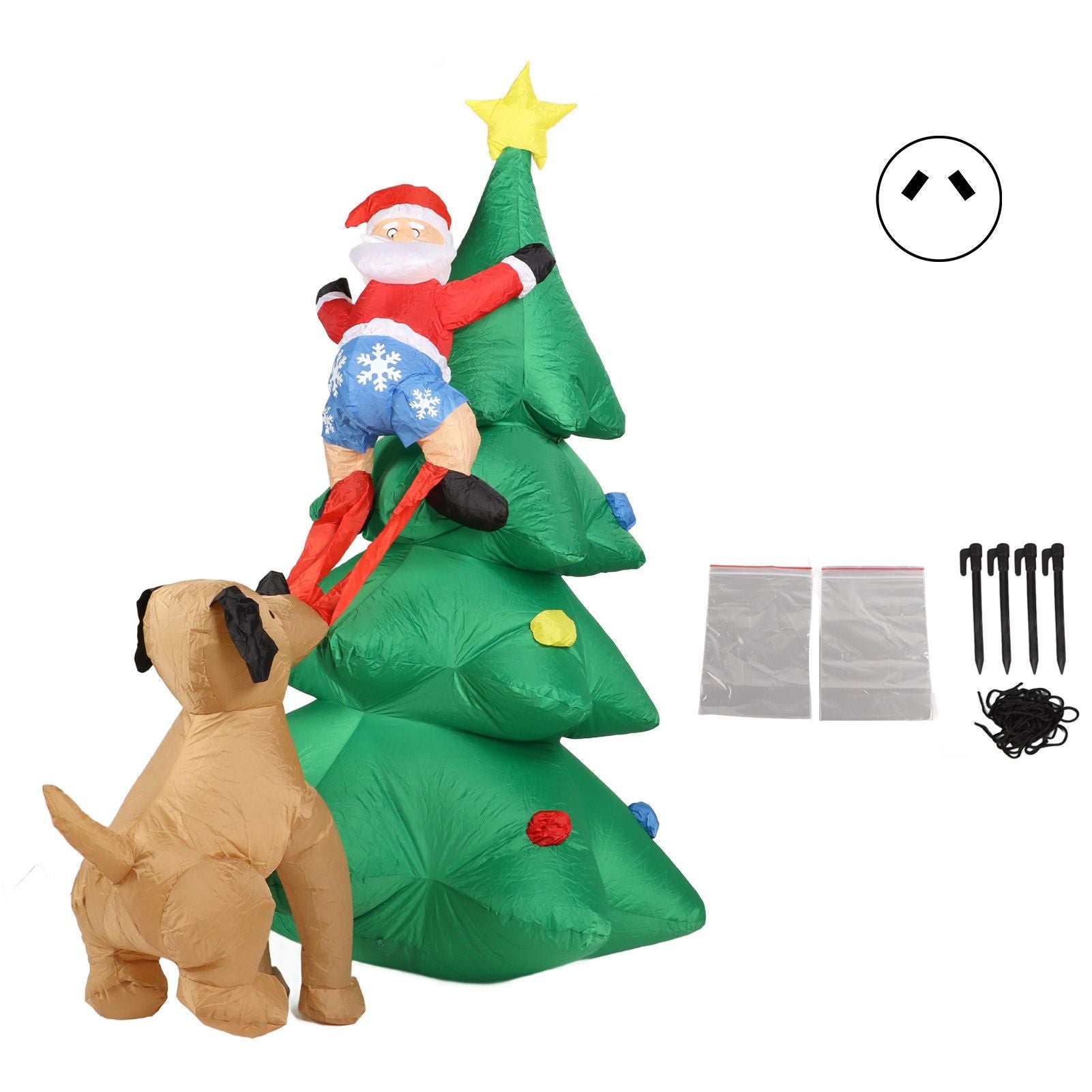 Dog Bite Old Man's Christmas Tree LED Growing Inflatable Christmas Tree for Outdoor Grden Yard AU 100‑240V