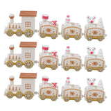 3 Sets Small Train Christmas Decorations Exquisite Mini Train Decor Set Christmas Decoration Props White
