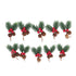10Pcs Christmas Picks Pinecone Red Berry Pin Needle Artificial Delicate Christmas Decorations