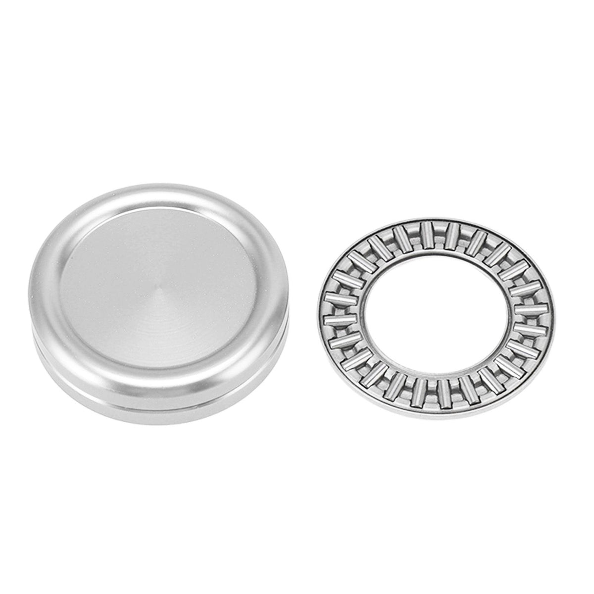 Magnetic Push Slider Mini Push Coin Clickers Aluminum Alloy Rotating Fingertip Stress Relief Toys for 14 Years Above Silver