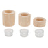 3Pcs Wooden Candle Cup Holders Low Medium High Simple Wooden Candlestick for Living Room Office Study Bedroom