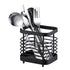 Utensil Holder Drying Rack Stainless Steel Draining Basket Wall Mount No Drilling for Kitchen Chopsticks Small Black