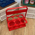 Portable Beer Bottle Rack Pure Color Foldable Beverage Storage Rack Picnic Beer Handle Basket Red