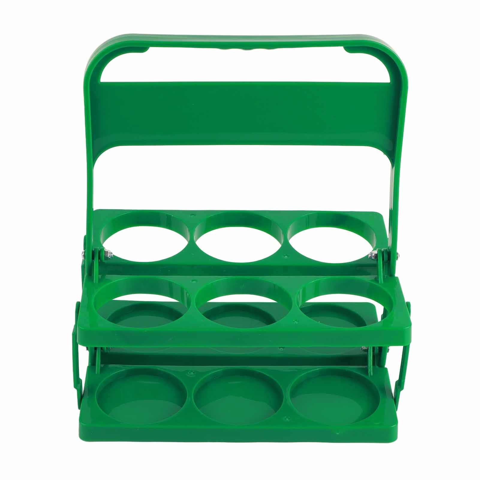 Portable Beer Bottle Rack Pure Color Foldable Beverage Storage Rack Picnic Beer Handle Basket Green