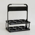 Portable Beer Bottle Rack Pure Color Foldable Beverage Storage Rack Picnic Beer Handle Basket Black