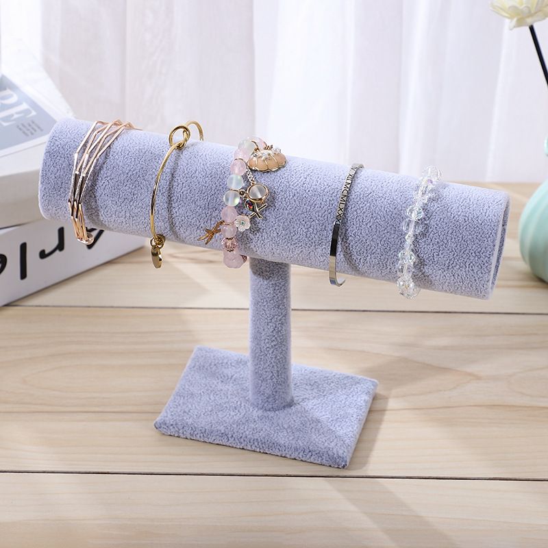 Jewelry Display Stand Simple Fashionable Bracelet Scrunchies Holder for Home Jewelry Store Showcase Grey Single Row