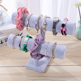 Jewelry Display Stand Simple Fashionable Bracelet Scrunchies Holder for Home Jewelry Store Showcase Grey Double Row