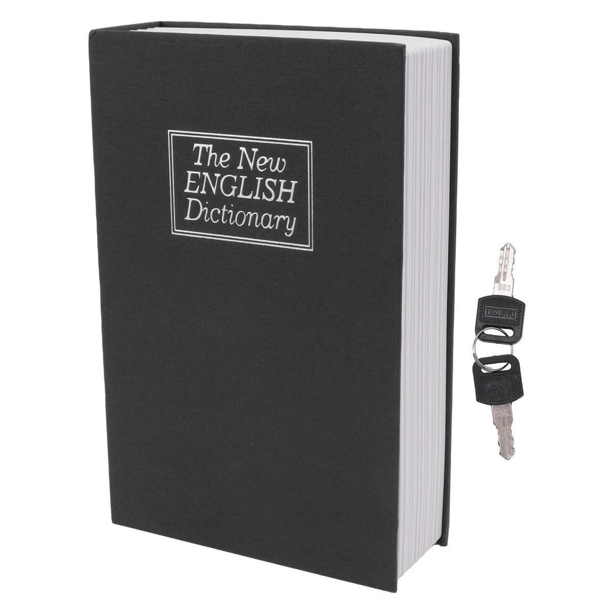 Book Safe Simulation Book Safe Box Portable Money Storing Box with Lock Key for Birthday Gift Black