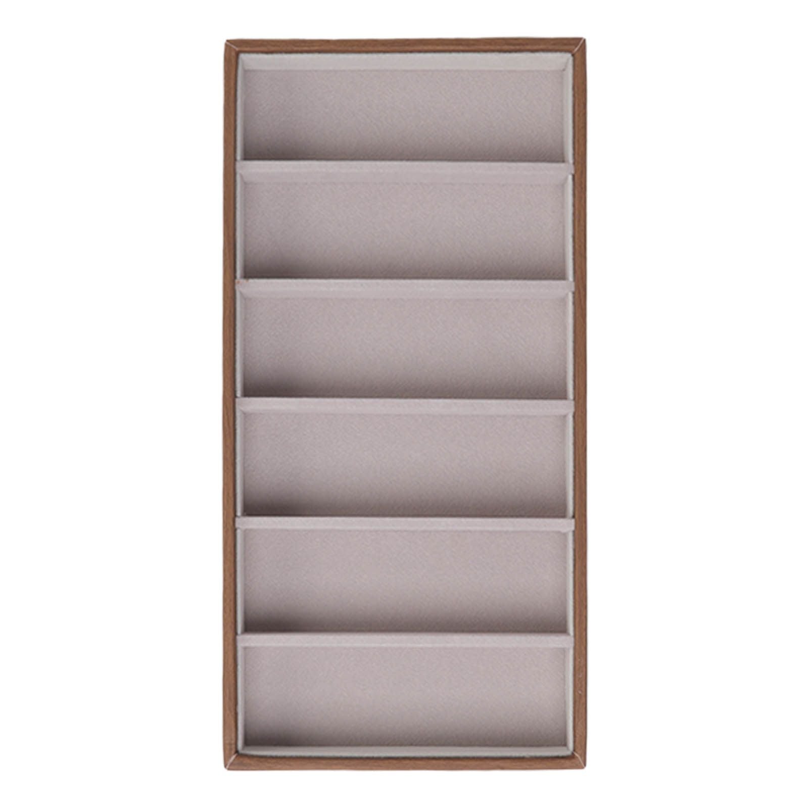 Eyeglass Display Organizer Wood Grain 6 Compartments Glasses Display Tray Sunglasses Storage Cases