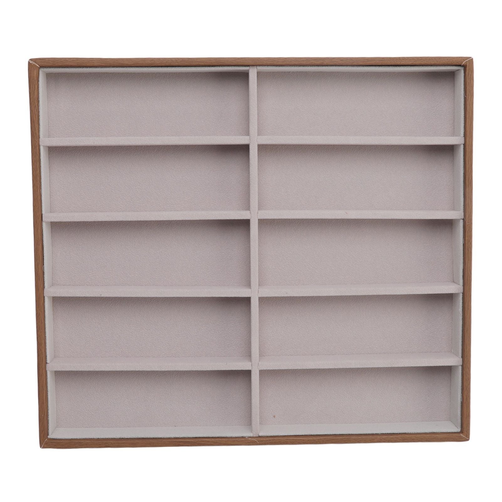 Sunglasses Display Tray PU Wood Grain Sunglasses Storage Case for Home Glasses Store 10 Grids