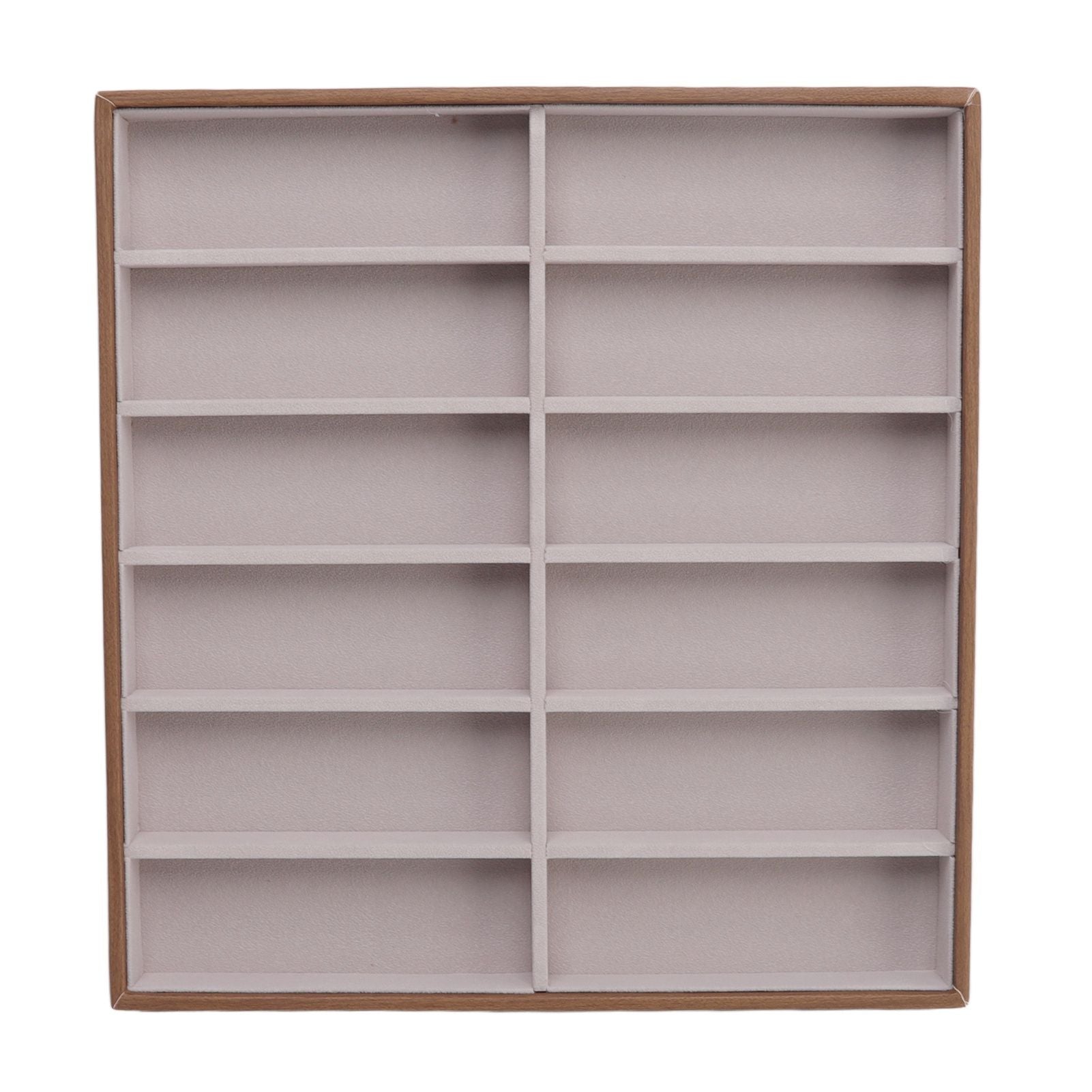 Sunglasses Display Tray PU Wood Grain Sunglasses Storage Case for Home Glasses Store 12 Grids