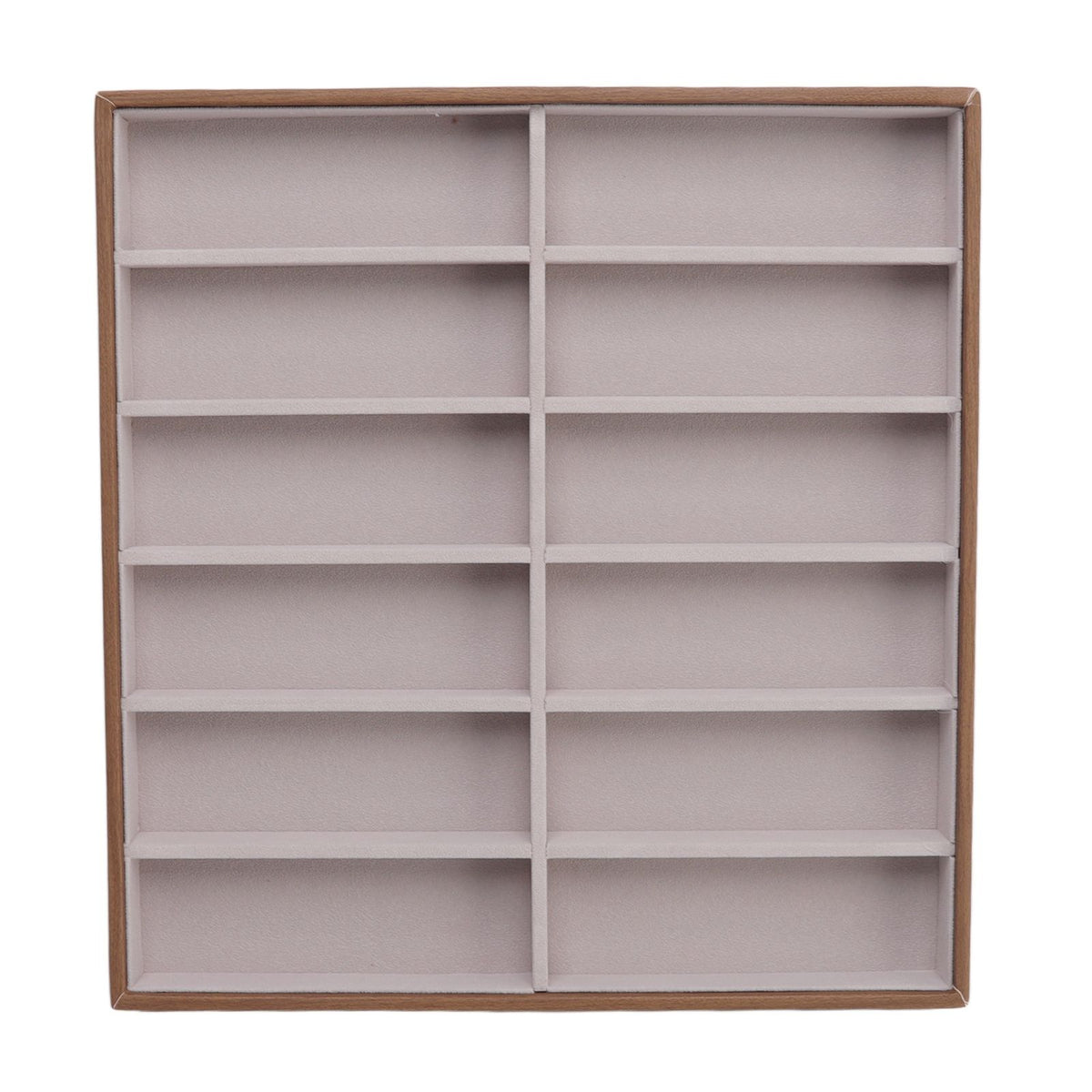 Sunglasses Display Tray PU Wood Grain Sunglasses Storage Case for Home Glasses Store 12 Grids