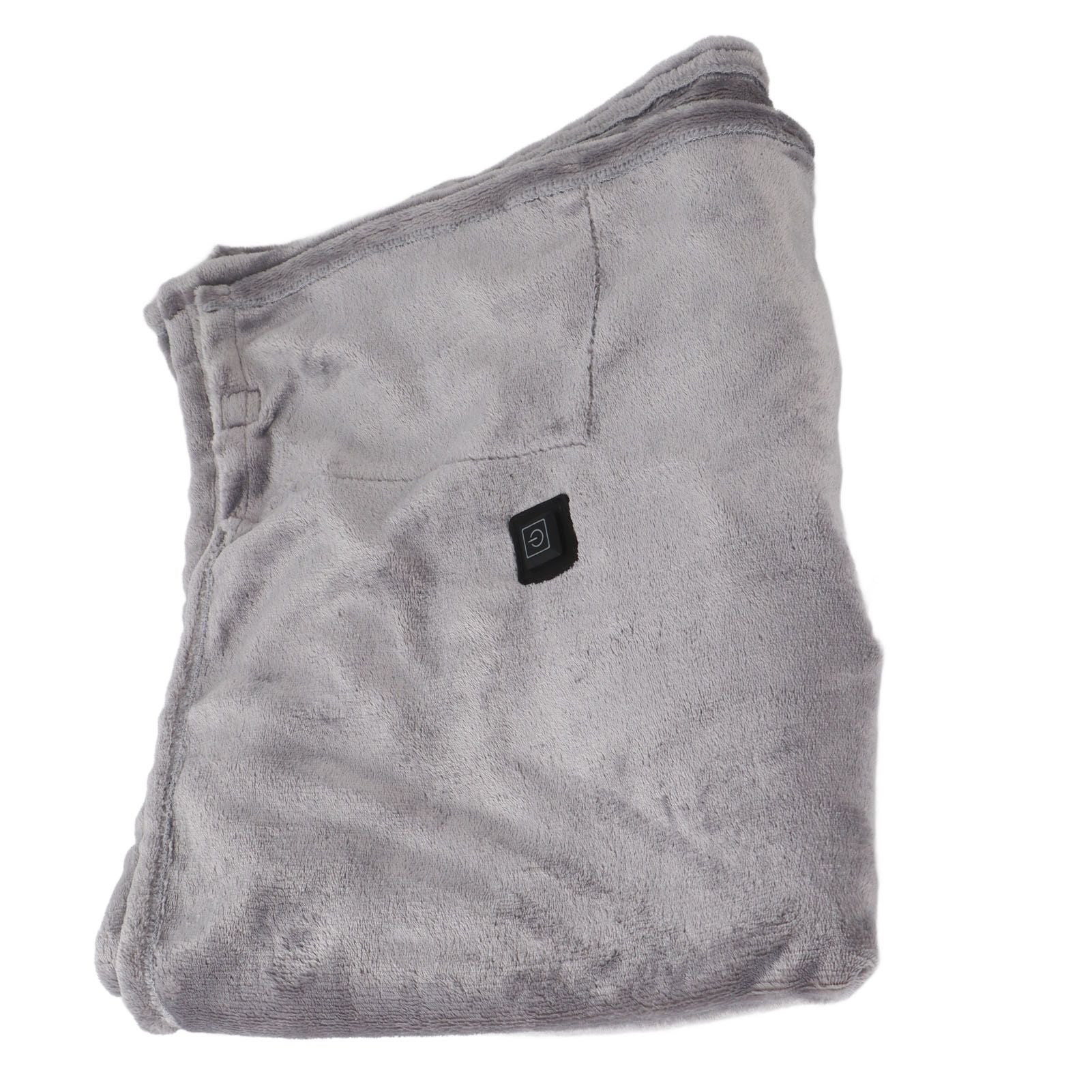 USB Heated Warm Shawl Lightweight Coral Flannel Electric Shoulder Blanket for Winter Light Gray